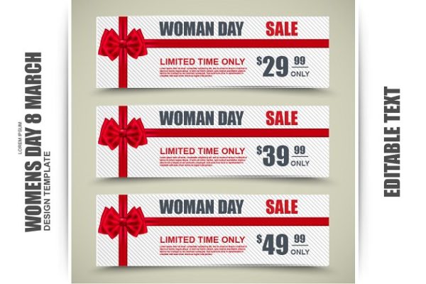 妇女节促销广告素材合集 Womens Day Banners, Tag, Gift Card