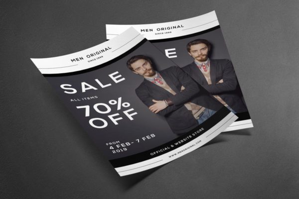 男士时尚促销广告销售传单设计模板 Men Fashion Flyer