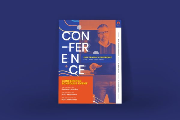 学术/行业会议活动海报PSD素材16设计网精选PSD模板 Conference Poster PSD Template