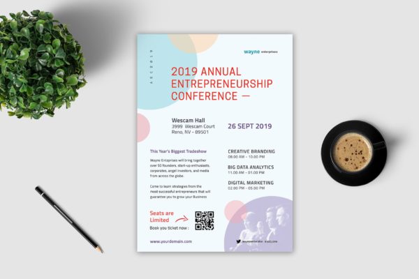 主题会议/演讲活动宣传海报传单素材中国精选PSD模板 Conference Flyer