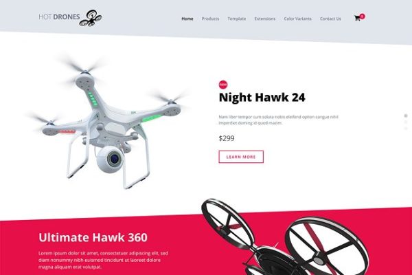 高科技产品官方网站Joomla主题模板16设计网精选 Hot Drones