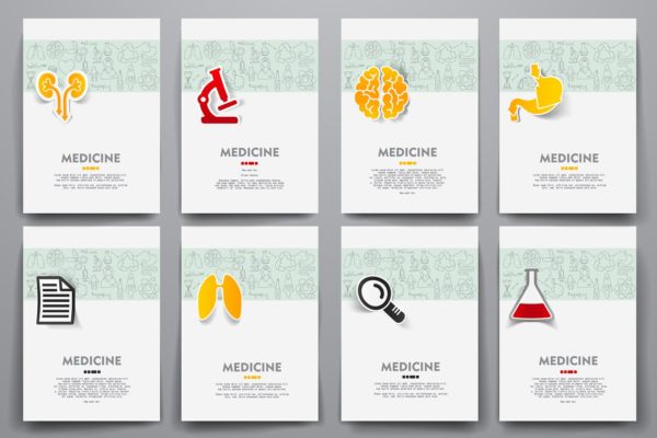 医药医疗主题小册子模板 Set of medicine brochures