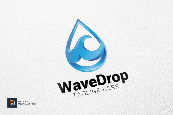水滴图形创意Logo设计模板 Wave Drop &#8211; Logo Template
