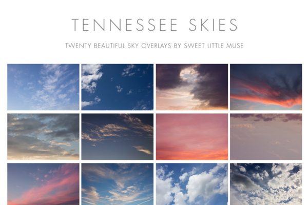 20种高分辨率天空叠层背景素材 Tennesee Skies &#8211; Sky Overlays