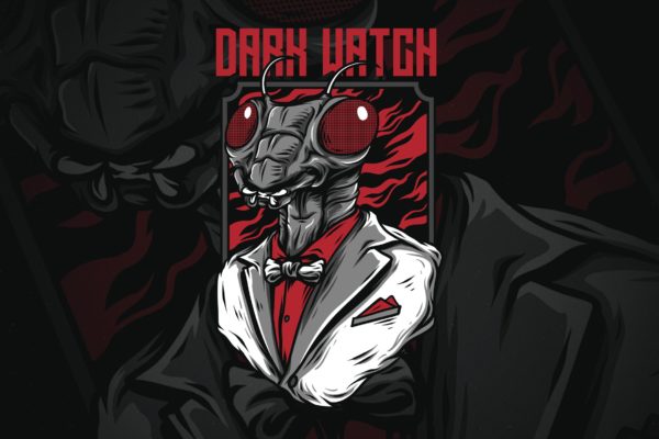 黑暗蚁人潮牌T恤印花图案16设计网精选设计素材 Dark Watch