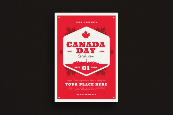 加拿大日节日活动海报传单设计模板