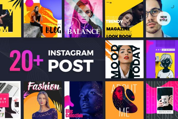 适用于时尚行业Instagram推广的设计素材包 Instagram Post Templates