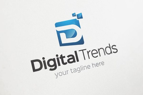 创意字母Logo模板系列之字母D：数字趋势 Digital Trends &#8211; D Logo