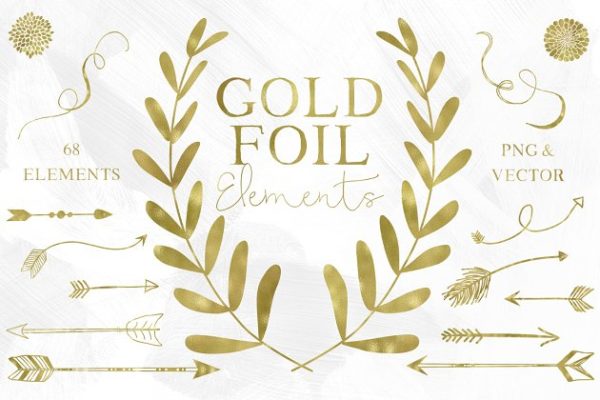 67种奢华金箔元素 67 Gold Foil Elements