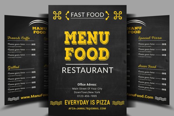 西式餐饮高端菜单设计模板 Food Menu &amp; Flyer