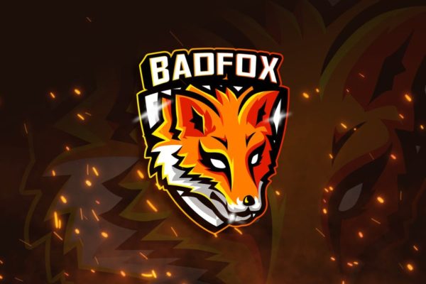 狐狸吉祥物&amp;电子竞技队徽Logo设计模板 BADFOX -Mascot &amp; Esports Logo