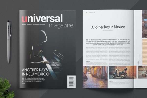 一套专业干净设计风格InDesign16设计网精选杂志模板 Magazine Template