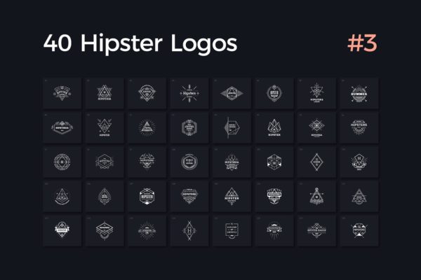 40个多用途时髦Logo模板V.3 40 Hipster Logos Vol. 3