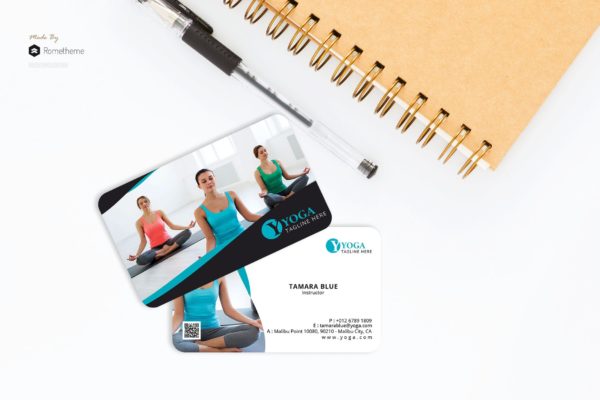 瑜伽培训机构名片排版设计模板 Yoga &#8211; Business Card RB