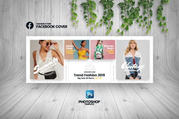 GoShop-女装品牌商店Facebook封面设计模板16图库精选 GoShop &#8211; Fashion Store Facebook Cover Template