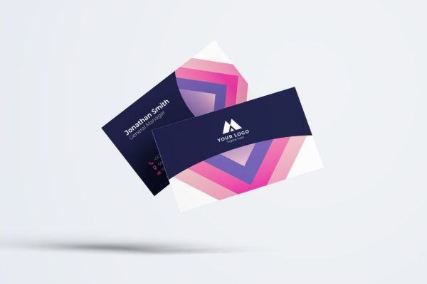 彩虹色框公司素材天下精选名片模板v66 Business Card Template.v66