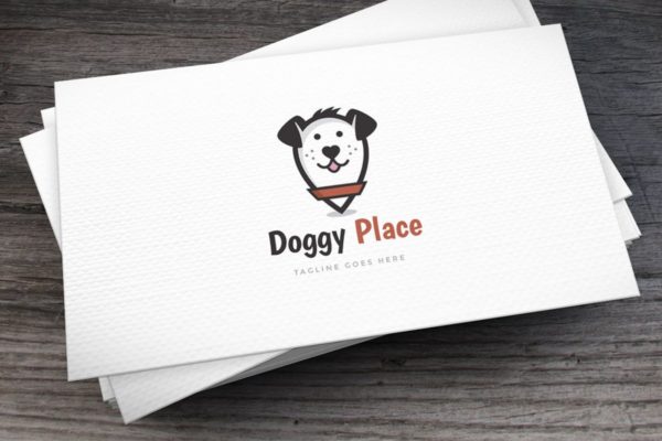 宠物店宠物照料Logo徽标设计模板 Doggy Place Logo Template