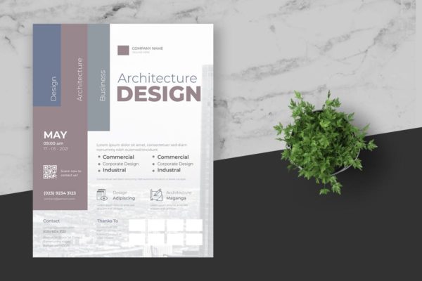极简主义风格企业宣传海报设计模板 Clean &amp; Minimal Business Event Flyer