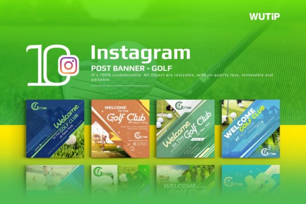 10款Instagram社交文章Banner广告模板 10 Instagram Post Banner-Golf