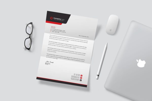 高档企业信纸版式设计模板 Letterhead