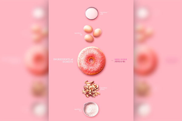 甜甜圈美食广告宣传海报设计素材