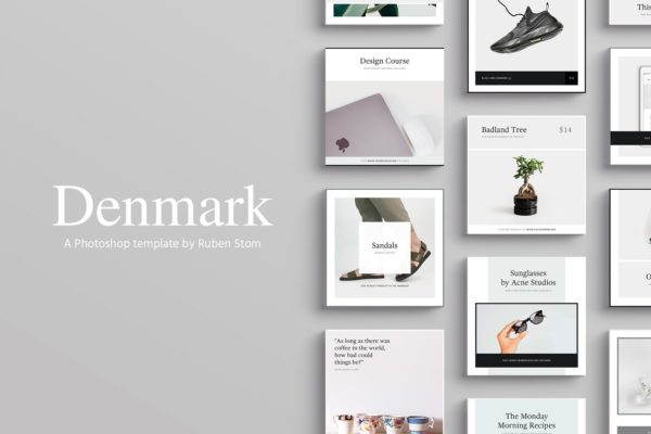 时尚电商社交媒体贴图模板16设计网精选 Denmark Social Media Templates