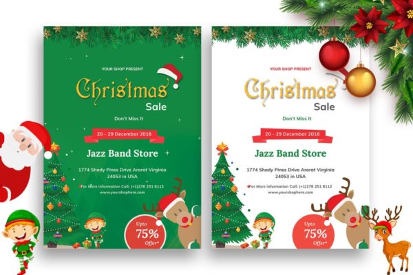 圣诞节节日促销海报设计模板 Christmas Sales Promotion &#8211; Flyer