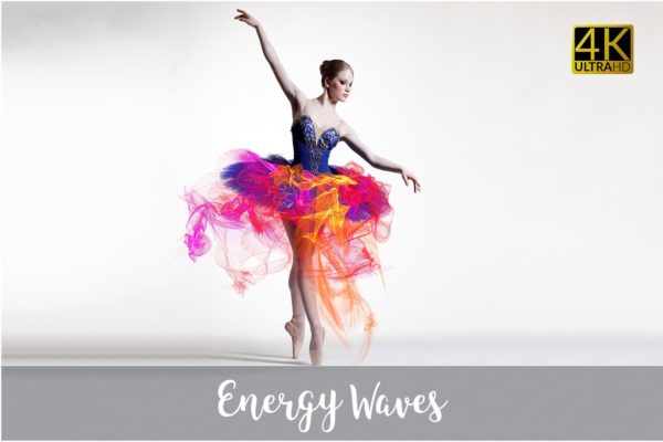 4K高清彩虹波纹背景纹理 4K Energy Waves Overlays
