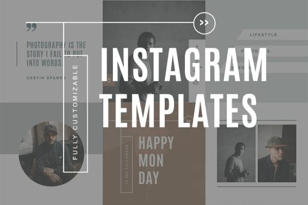 潮流爆表Ins社交媒体配图模板16图库精选 Instagram Templates for Social Media