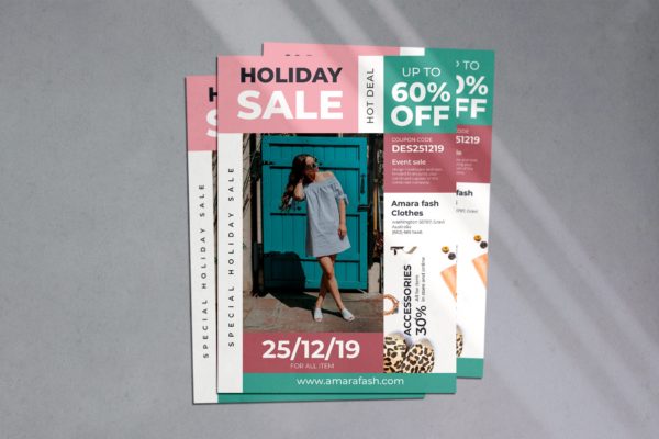 假日特别促销活动宣传单设计模板 Holiday Sale Flyer