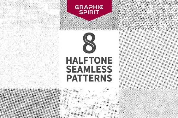 半色调圆点图案纹理 Vector Halftone Dot Patterns Pack