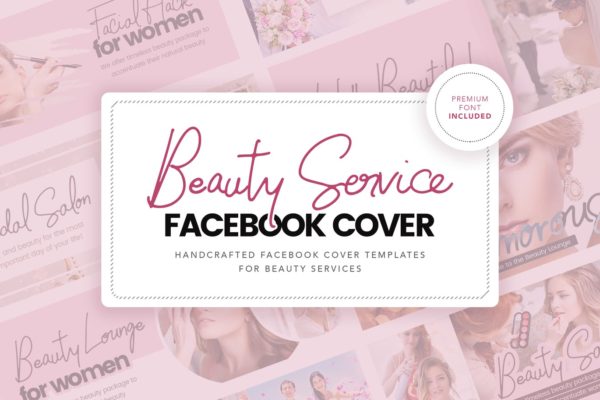 沙龙美容服务推广Facebook主页封面设计模板16图库精选 Salon &amp; Beauty Service Facebook Cover Template