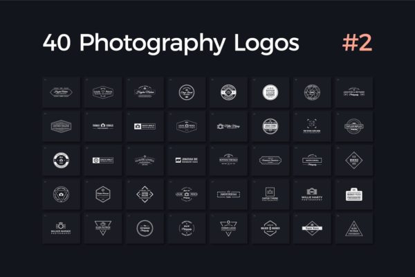40款多用途摄影影楼Logo模板V.2 40 Photography Logos Vol. 2