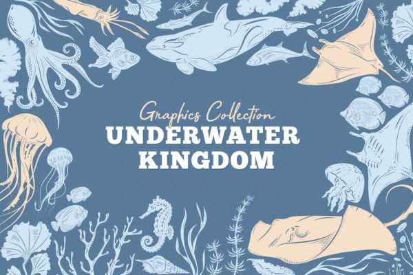 水下王国图形设计工具包 Underwater Kingdom Graphics Toolkit
