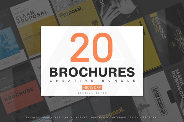 20款创意画册企业文宣手册模板 Big Bundle &#8211; 20 Creative Brochures