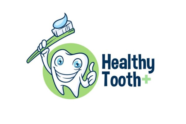 卡通形象牙膏品牌Logo设计模板 Healthy Tooth &#8211; Dental Character Mascot Logo