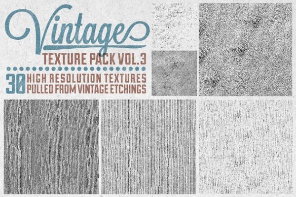 复古印刷墨迹背景纹理合集V.3 Vintage Texture Pack Vol. 3