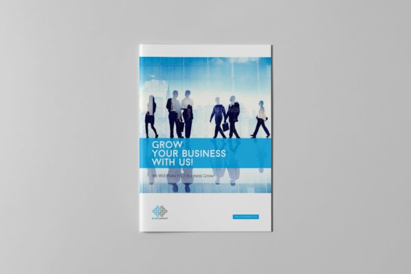 蓝色背景信息科技公司企业画册设计模板 Blue Corporate Brochure