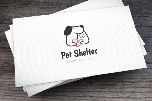宠物收养所创意Logo设计模板 Pet Shelter Logo Template