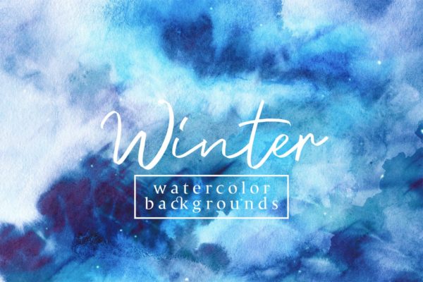 冬天水彩肌理纹理16图库精选背景 Winter Watercolor Backgrounds