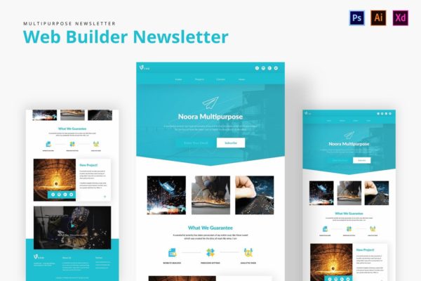 建站企业电子邮件/邮件订阅推广设计模板 Web Builder Newsletter