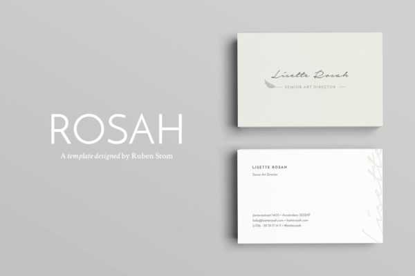 极简主义企业名片设计模板 Rosah Business Card Template
