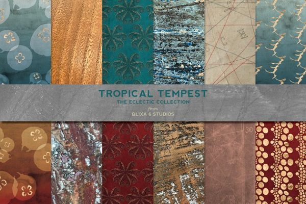 低调奢华玫瑰金图案纹理 Tropical Tempest: Rose Gold Aquatics