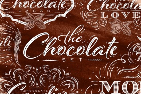 复古巧克力标签插画 Chocolate Set