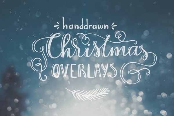 手绘圣诞照片加工叠层素材 Handdrawn Christmas Photo Overlays