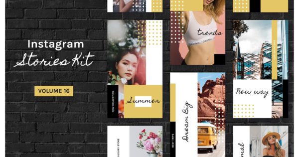 现代风格时尚生活方式Instagram品牌故事设计 Instagram Stories Kit (Vol.16)