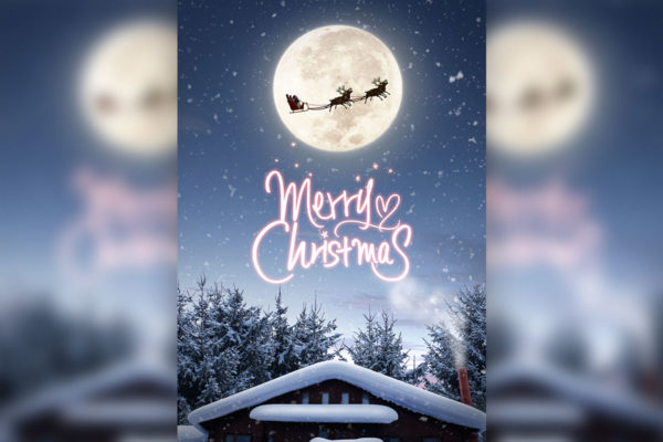 冬季圣诞节日快乐主题海报设计模板