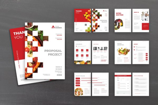 饮食创业项目提案书/计划书设计模板素材 Proposal