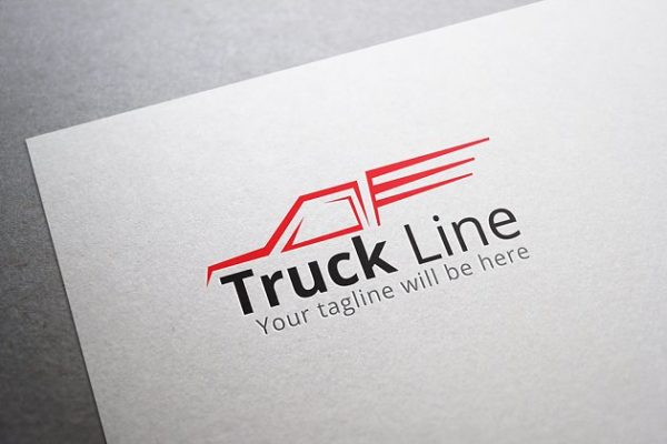 精简卡车线条Logo模板 Truck Line 