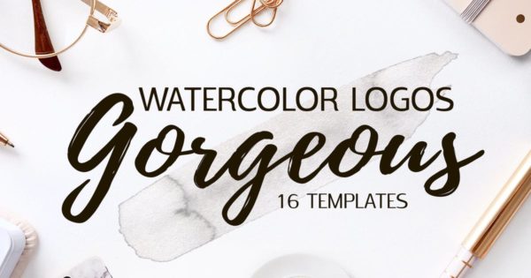 华丽优雅水彩设计风格Logo商标设计模板素材 Gorgeous Watercolor Logo Templates